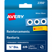 Avery&reg; Reinforcements 1/4" White 225/box