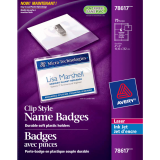 Avery&reg; Name Badge Kit Clip Holder 3"x4" 75/box