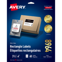 Avery&reg; TrueBlock&trade; Shipping Labels 3-1/3"x4" Laser/Inkjet 60/pkg