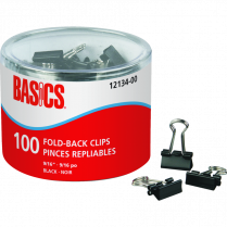 Basics&reg; Fold-Back Clips 9/16" 100/pkg