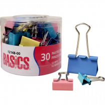 Basics&reg; Fold-Back Clips Assorted Sizes Assorted Pastel Colours 30/tub