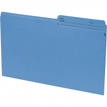 Basics&reg; Coloured Reversible File Folders Legal Blue 100/box