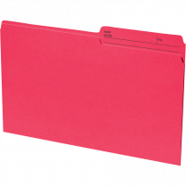 Basics&reg; Coloured Reversible File Folders Legal Red 100/box