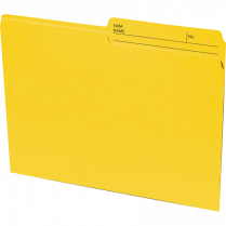Basics&reg; Coloured Reversible File Folders Letter Yellow 100/box
