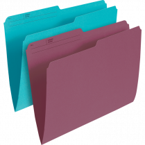 Basics&reg; Coloured Reversible File Folders Letter Light Burgundy 100/box