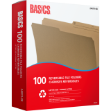 Basics&reg; Reversible File Folders Letter Kraft 100/box