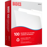 Basics&reg; Reversible File Folders Letter Ivory 100/box