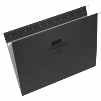 Basics&reg; Coloured Hanging Folders Letter Black 25/box