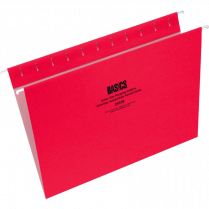 Basics&reg; Coloured Hanging Folders Letter Red 25/box