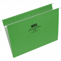 Basics&reg; Coloured Hanging Folders Letter Light Green 25/box