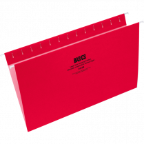 Basics&reg; Coloured Hanging Folders Legal Red 25/box
