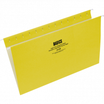 Basics&reg; Coloured Hanging Folders Legal Yellow 25/box