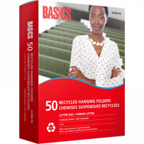Basics&reg; Recycled Hanging Folders Letter Green 50/box