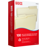 Basics&reg; Recycled Reversible File Folders Legal Manila 100/box