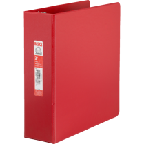 Basics&reg; D-Ring Binder 3" Red