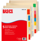Basics&reg; Insertable Indexes Assorted Colours 5 Tabs
