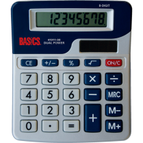 Basics&reg; 8-Digit Dual Power Desktop Calculator