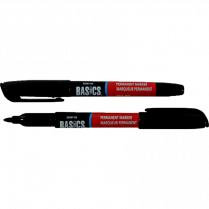 Basics&reg; Permanent Markers Fine Tip Black 2/pkg