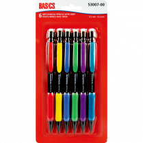 Basics&reg; Mechanical Pencils with Grip 0.5 mm Assorted Colours 6/pkg