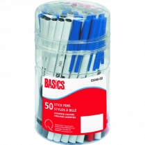 Basics&reg; Stick Pens Medium Point Assorted 50/tub