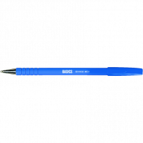 Basics&reg; Rubber Barrel Stick Pen Medium Point Blue 12/box