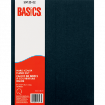 Basics&reg; Hard Cover Flush-Cut Notebook 9"x7-1/4" 192 pages Blue