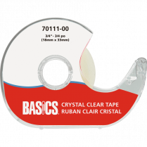 Basics&reg; Crystal Clear Tape wDispenser 3/4" (18mm x 33m)