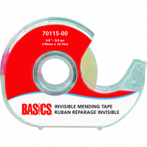 Basics&reg; Invisible Mending Tape wDispenser 3/4" (19mm x 32.9m)