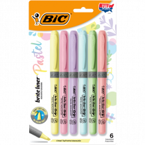 Bic&reg; brite liner&reg; Intensity Highlighters Chisel Tip Assorted Pastel Colours 6/pkg
