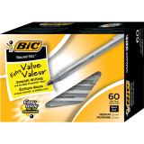 Bic&reg; Round Stic&reg; Pens Medium Point Black 60/box