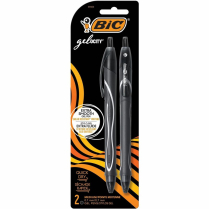 BIC&reg; Gel-ocity&reg; Long-Lasting Retractable Gel Pens 0.7 mm Black 2/pkg