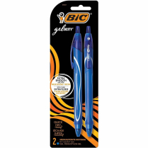 BIC&reg; Gel-ocity&reg; Long-Lasting Retractable Gel Pens 0.7 mm Blue 2/pkg