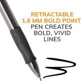 Bic&reg; Glide&trade; Bold Retractable Ball Point Pen Extra Bold Point Black 12/box