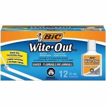 Bic Wite-Out Plus Correction Fluid 12/box
