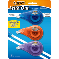 BIC&reg; Wite-Out&reg; EZcorrect&reg; Correction Tape 1 Line 4.2mm x 12m 3/pkg