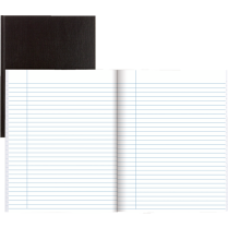 Blueline&reg; Hard Cover Flush Cut Notebook 9-1/4"x7-1/4" 192 pages Black