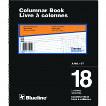 Blueline&reg; A767 Columnar Book 12"x10" 18-column