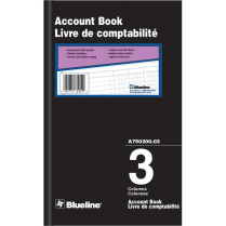 Blueline&reg; A790 Account Book 12-1/2x7-5/8" 3 Columns