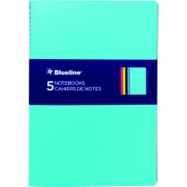 Blueline&reg; Notebooks Ruled 64 Pages 8-1/4"x5-3/4" Assorted Colours 5/pkg
