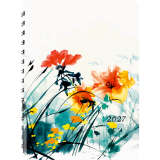 Blueline&reg; Dramatic Floral Weekly/Monthly Planner 8"x5" Bilingual Black