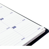 Blueline&reg; Essential Monthly Diary 16 Month Twin Wire Soft Cover 9-1/4"x7-1/4" Bilingual Black
