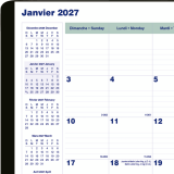 Blueline&reg; Essential Monthly Diary 16 Month Twin Wire Soft Cover 9-1/4"x7-1/4" Bilingual Black
