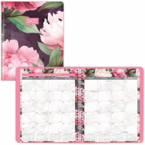 Blueline&reg; Essential Pink Ribbon Monthly Planner 8-7/8"x7-7/8" Bilingual Pink Daisy Design