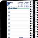 Blueline&reg; Essential Daily Diary Spiral Bound Soft Cover 6"x3-1/2" Bilingual Black