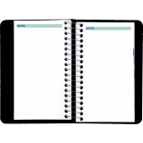 Blueline&reg; Essential Daily Diary Spiral Bound Soft Cover 6"x3-1/2" Bilingual Black