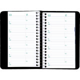 Blueline&reg; Essential Daily Diary Spiral Bound Soft Cover 6"x3-1/2" Bilingual Black