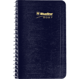Blueline&reg; Essential Daily Diary Spiral Bound Soft Cover 6"x3-1/2" Bilingual Blue