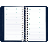 Blueline&reg; Essential Daily Diary Spiral Bound Soft Cover 6"x3-1/2" Bilingual Blue