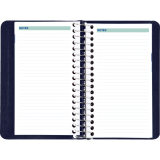 Blueline&reg; Essential Daily Diary Spiral Bound Soft Cover 6"x3-1/2" Bilingual Blue