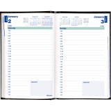 Blueline&reg; Traditional Daily Planner Hard Cover 8"x5" English Black